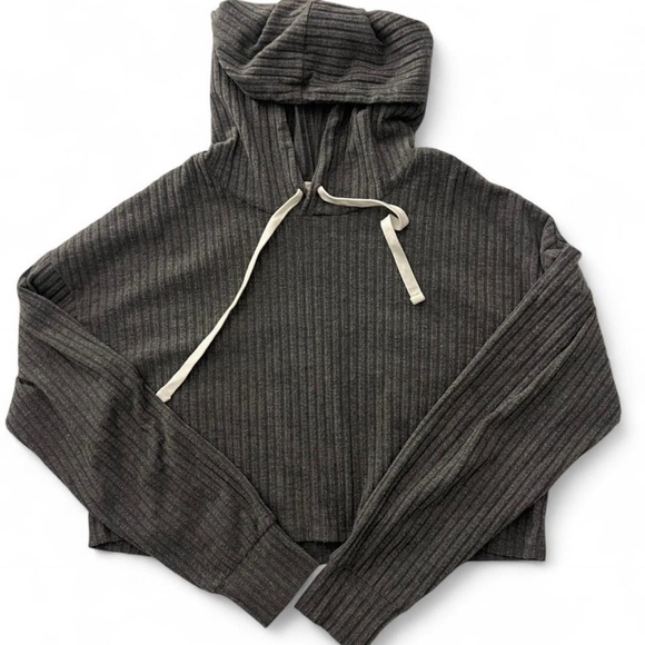 Garage Charcoal Ribbed Hoodie - Picture 1 of 3